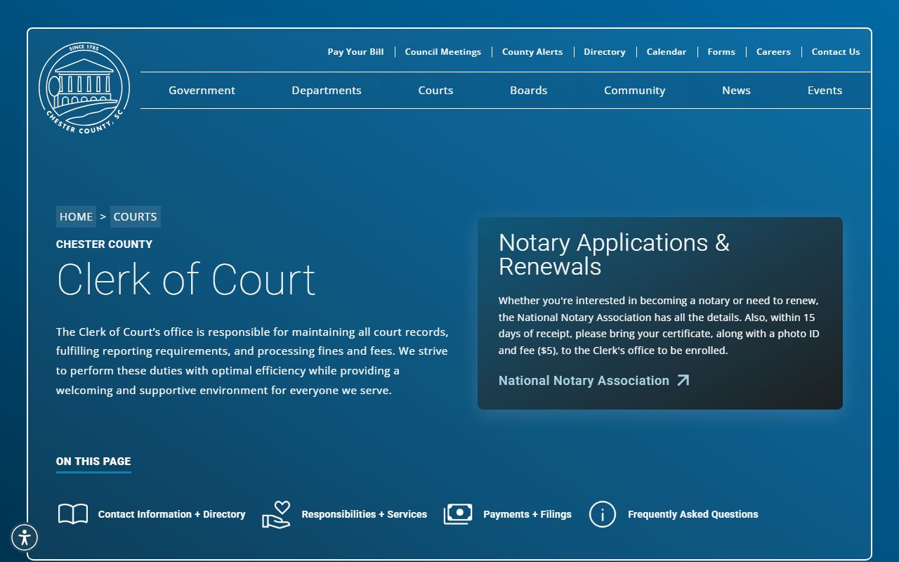 Chester County Clerk of Court - Chester County Divorce Records