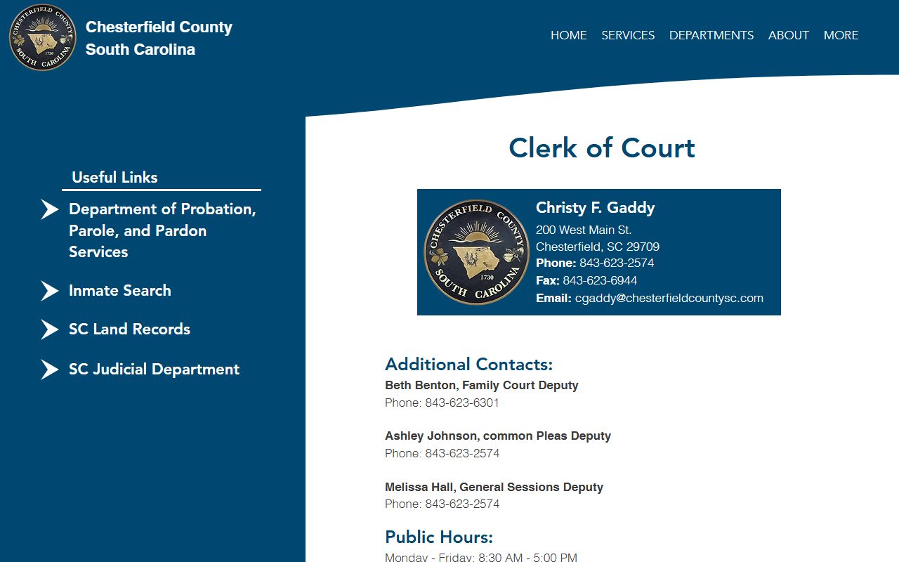 Chesterfield County Clerk of Court - Chesterfield County Divorce Records