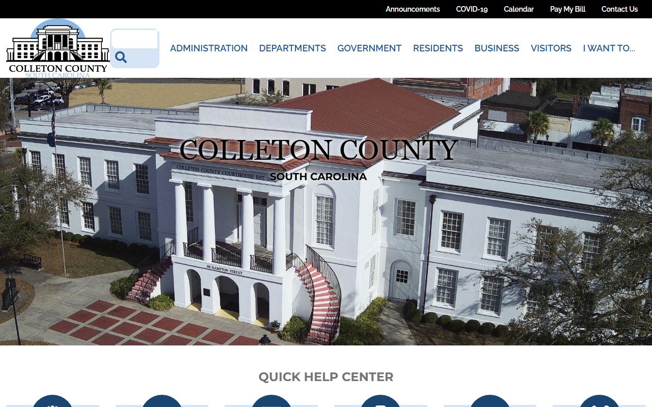 Colleton County portal showing divorce records access