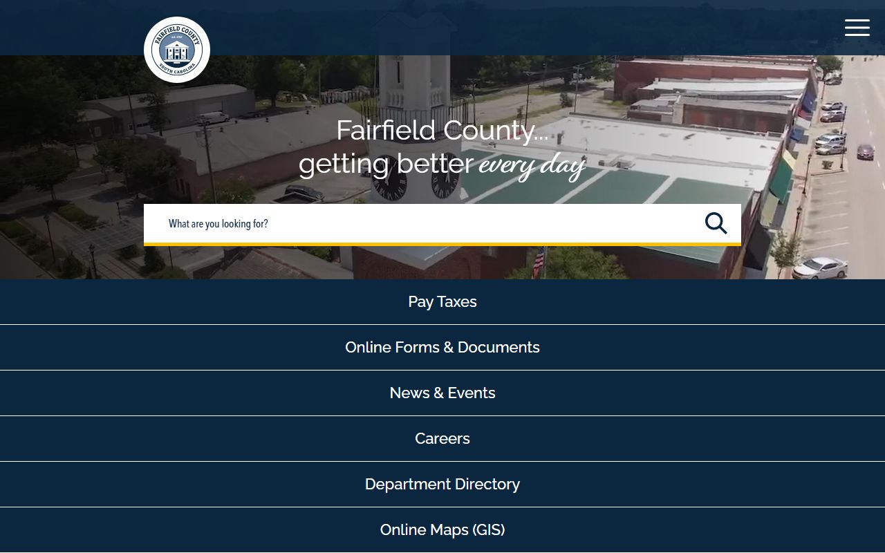 Fairfield County official portal showing divorce records information