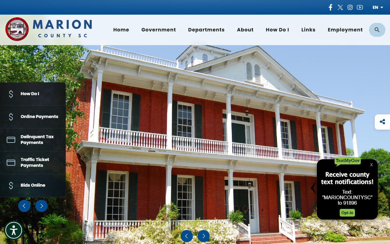 Marion County government portal for divorce records and courthouse information