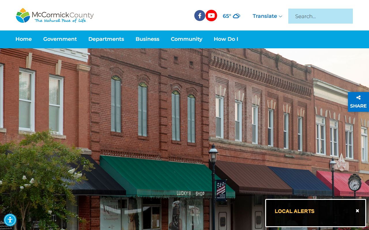 McCormick County portal showing courthouse and clerk of court resources for divorce records