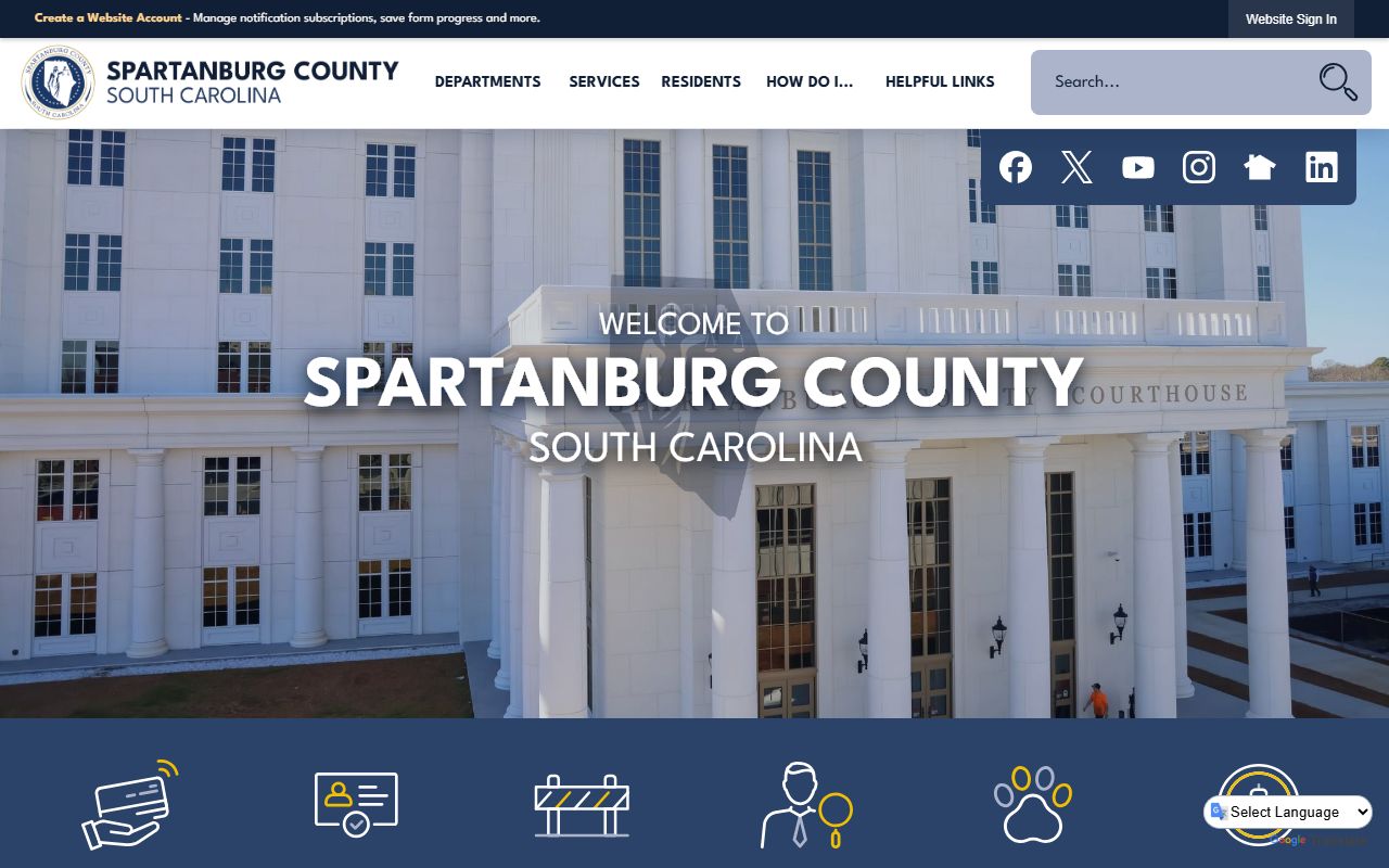 Spartanburg County official portal for divorce records